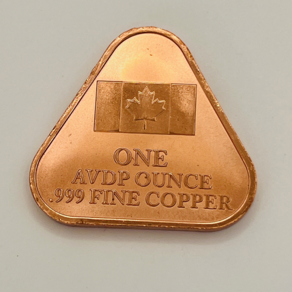 1oz .999 Copper Triangle – Colorized Canadian Maple Leaf - Image 2