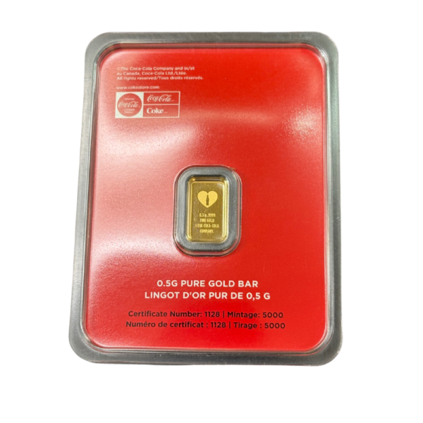 PAMP 1g Coca-Cola "Love is the Real Thing" Proof Gold Bar in Assay - Image 2